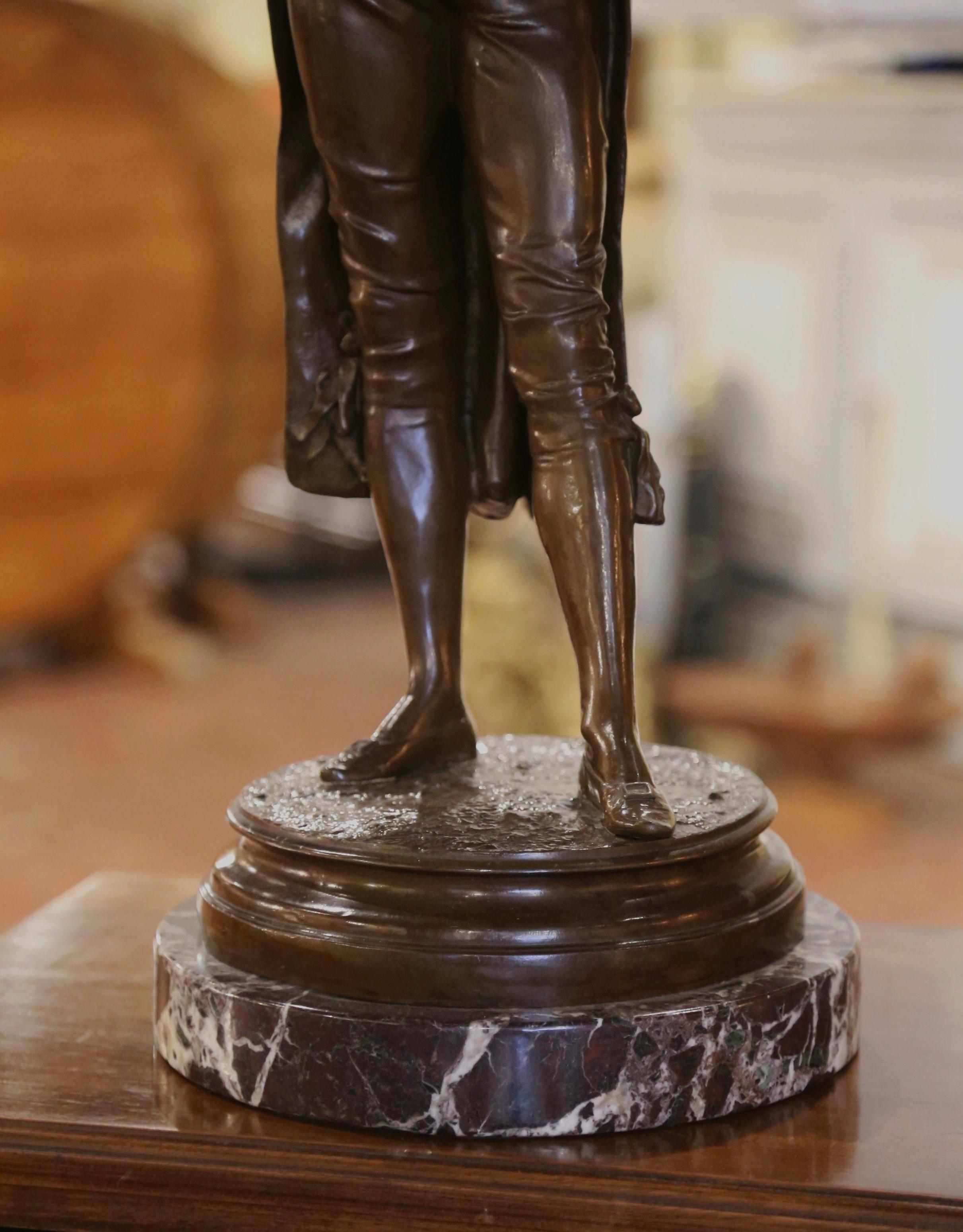 Fatto a mano Scultura in bronzo patinato francese del XIX secolo 
