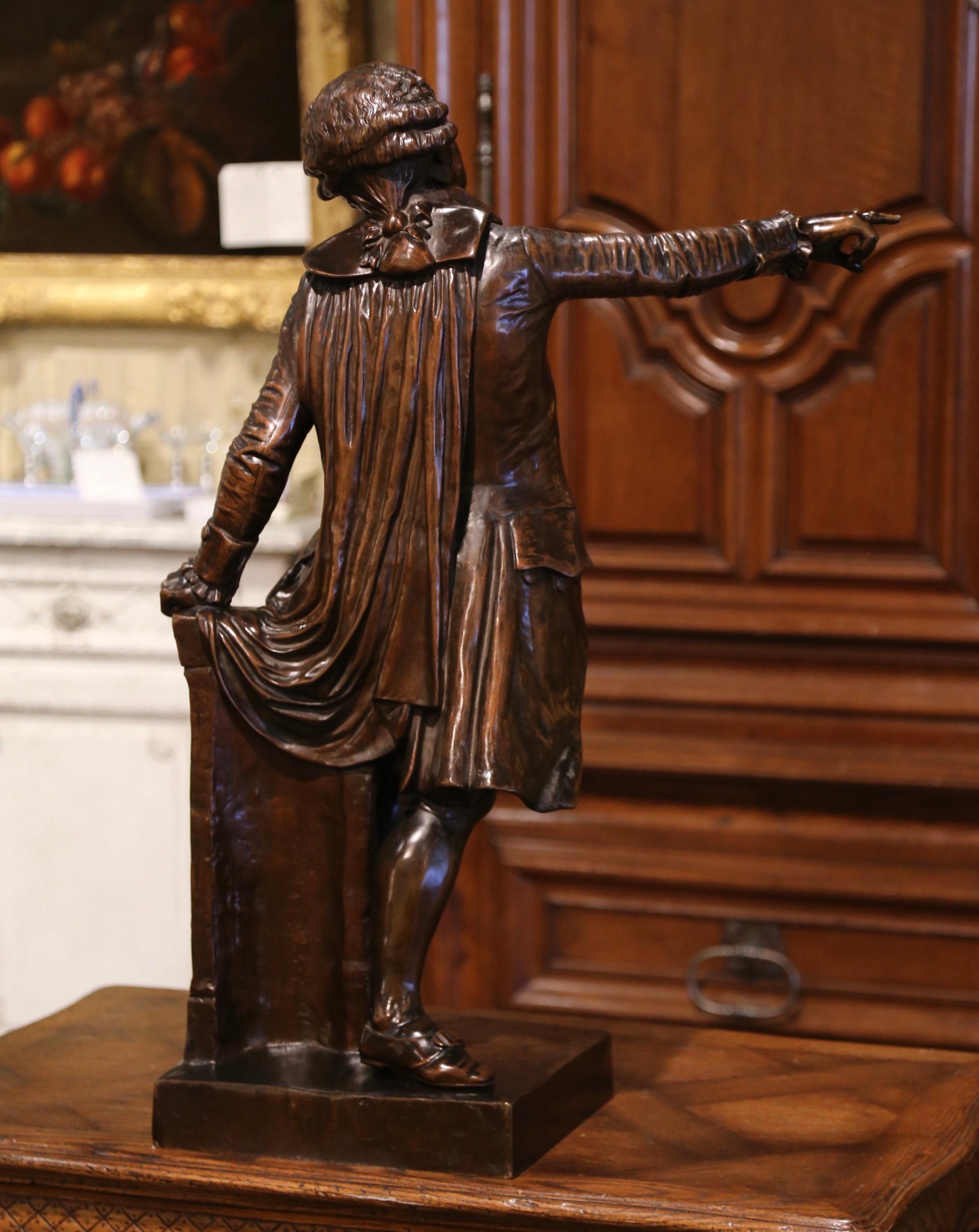19th Century French Patinated Bronze Sculpture of Mirabeau by F. Truphene, 1857 For Sale 7