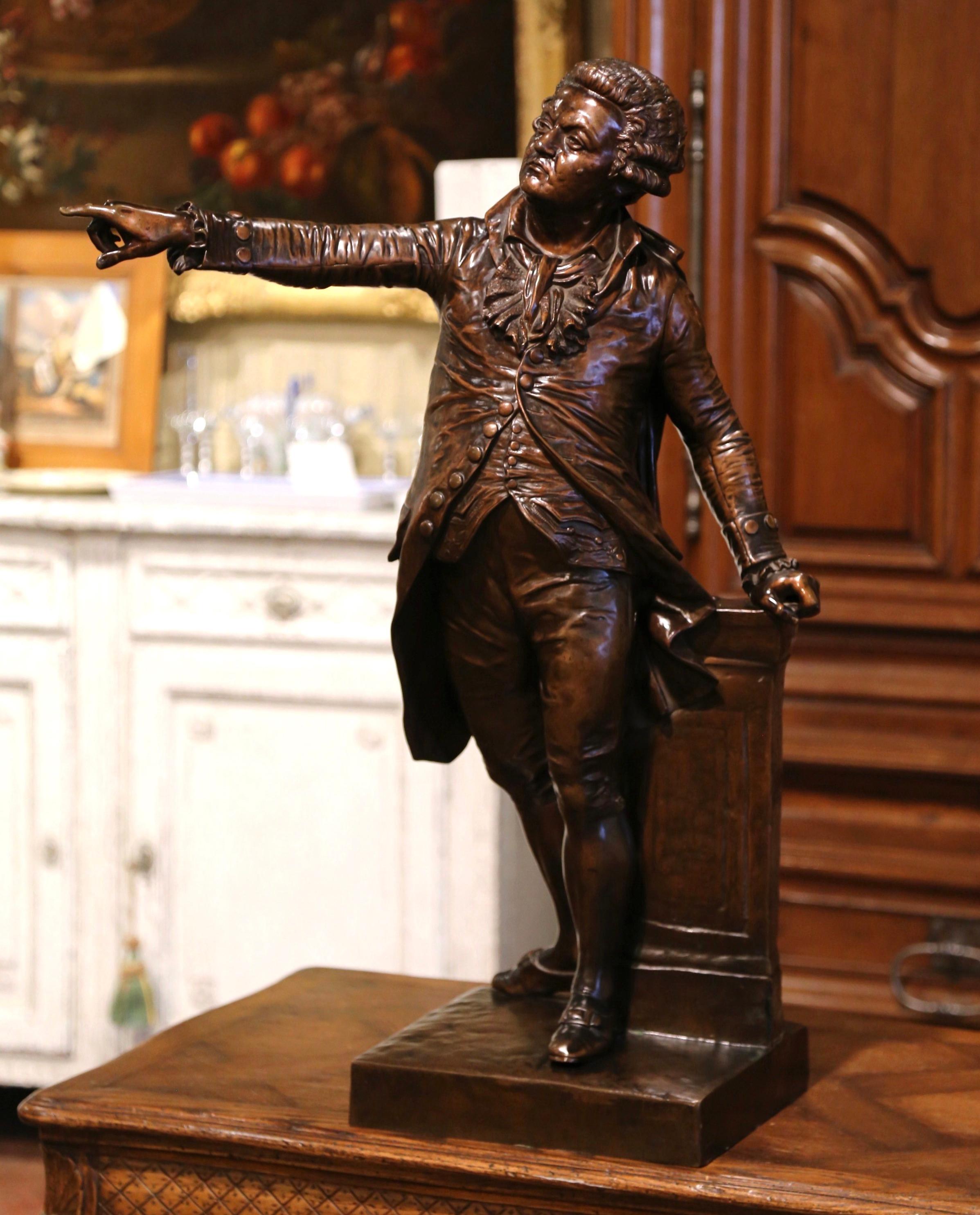 19th Century French Patinated Bronze Sculpture of Mirabeau by F. Truphene, 1857 For Sale 1