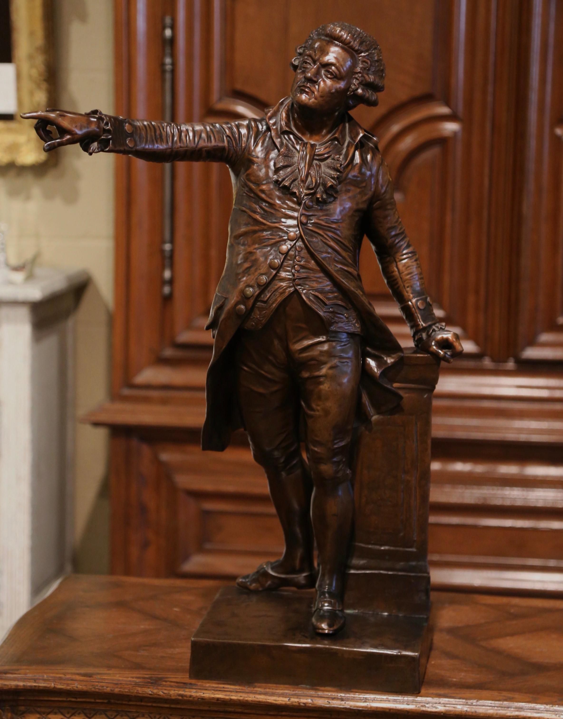 19th Century French Patinated Bronze Sculpture of Mirabeau by F. Truphene, 1857 For Sale 5