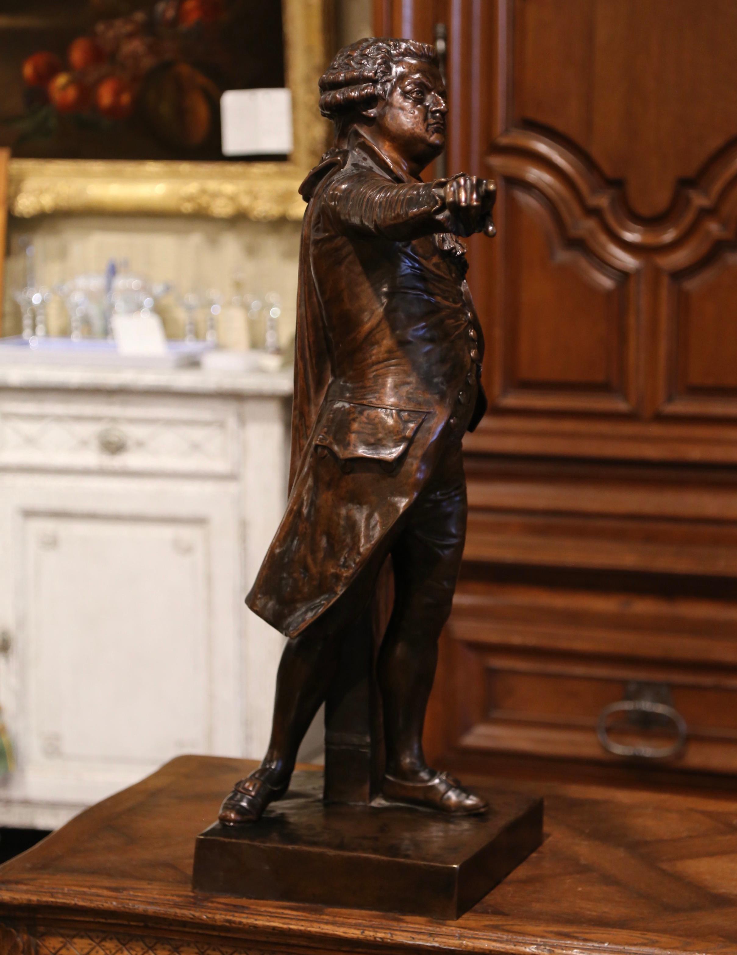 19th Century French Patinated Bronze Sculpture of Mirabeau by F. Truphene, 1857 For Sale 6
