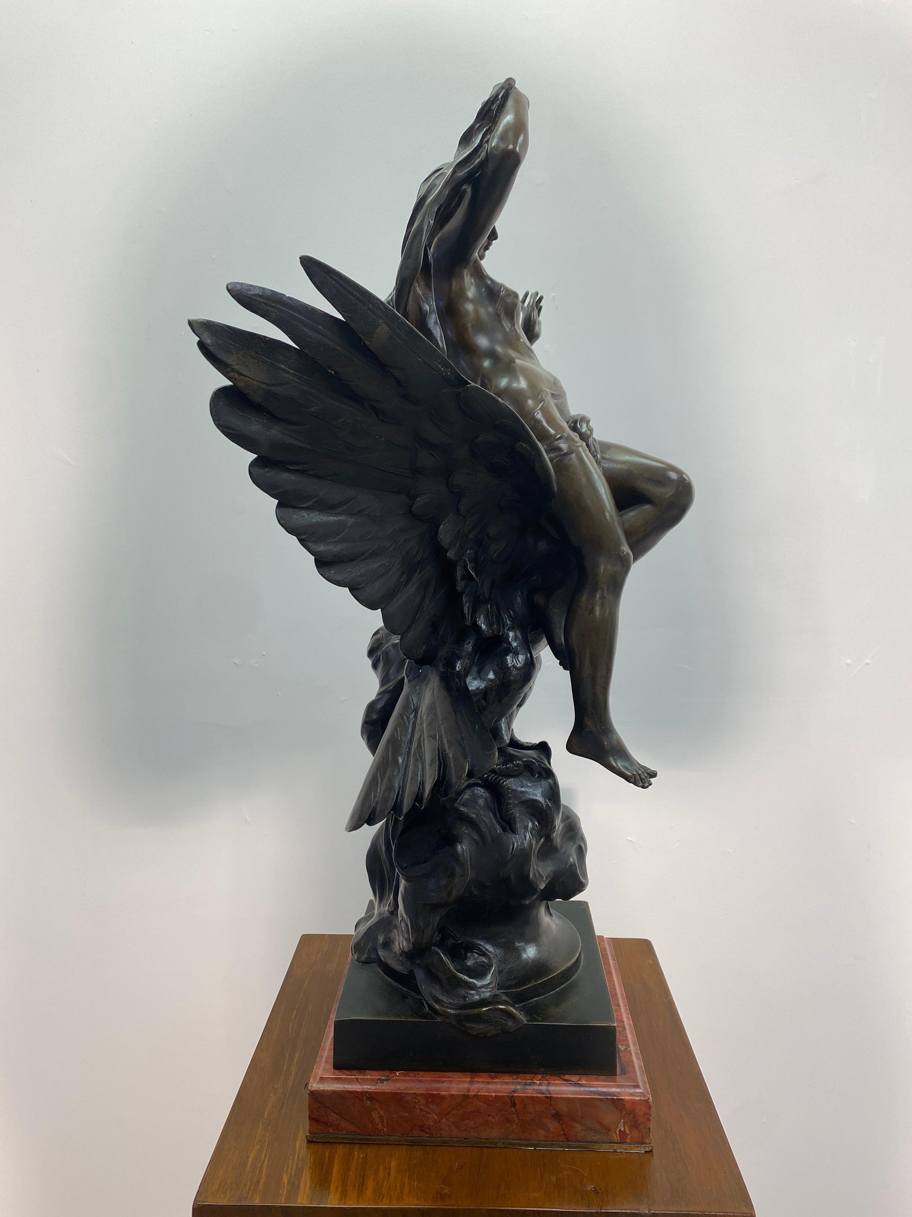 Forged 19th Century French Patinated Bronze Statue