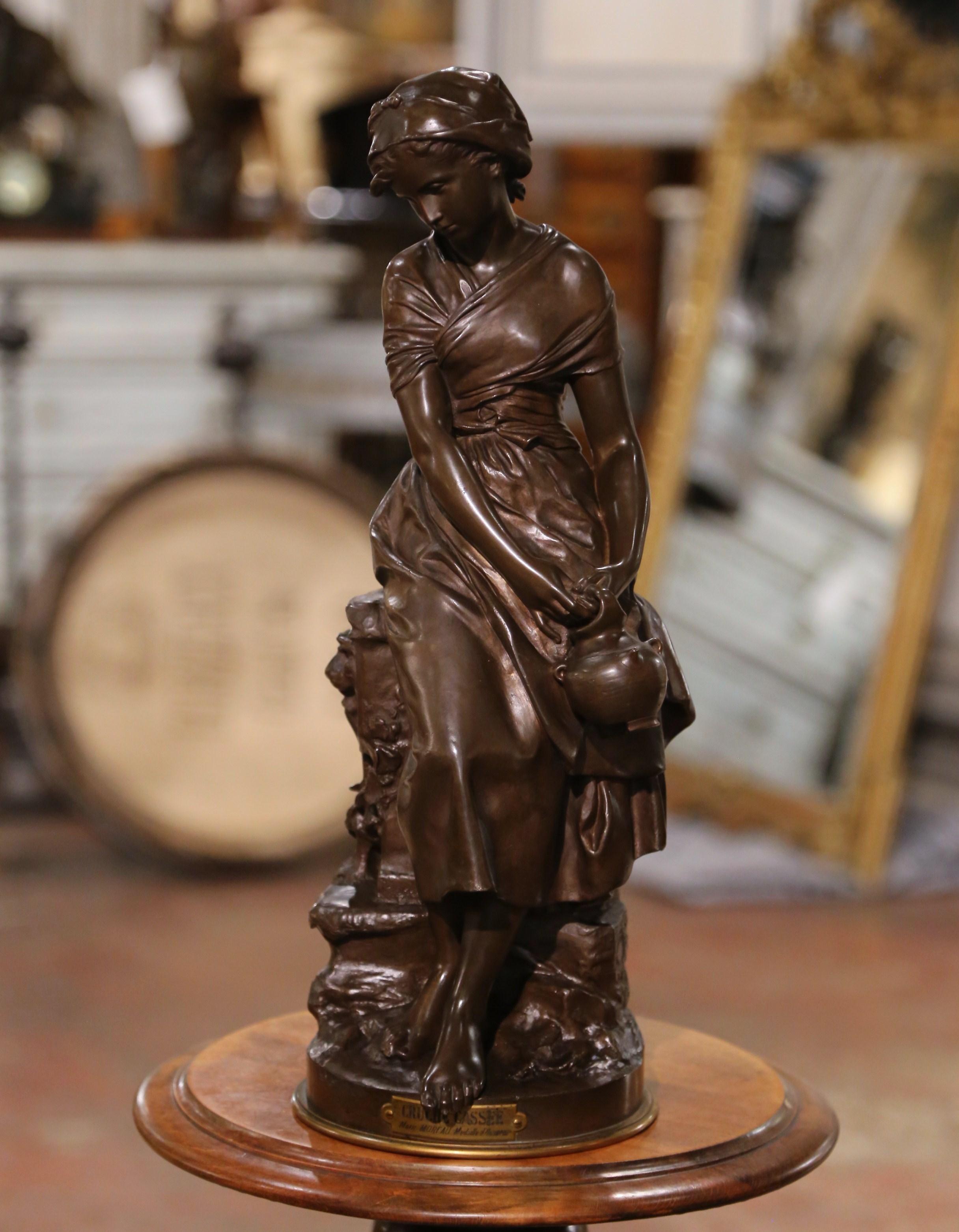 19th Century French Patinated Bronze Statue 