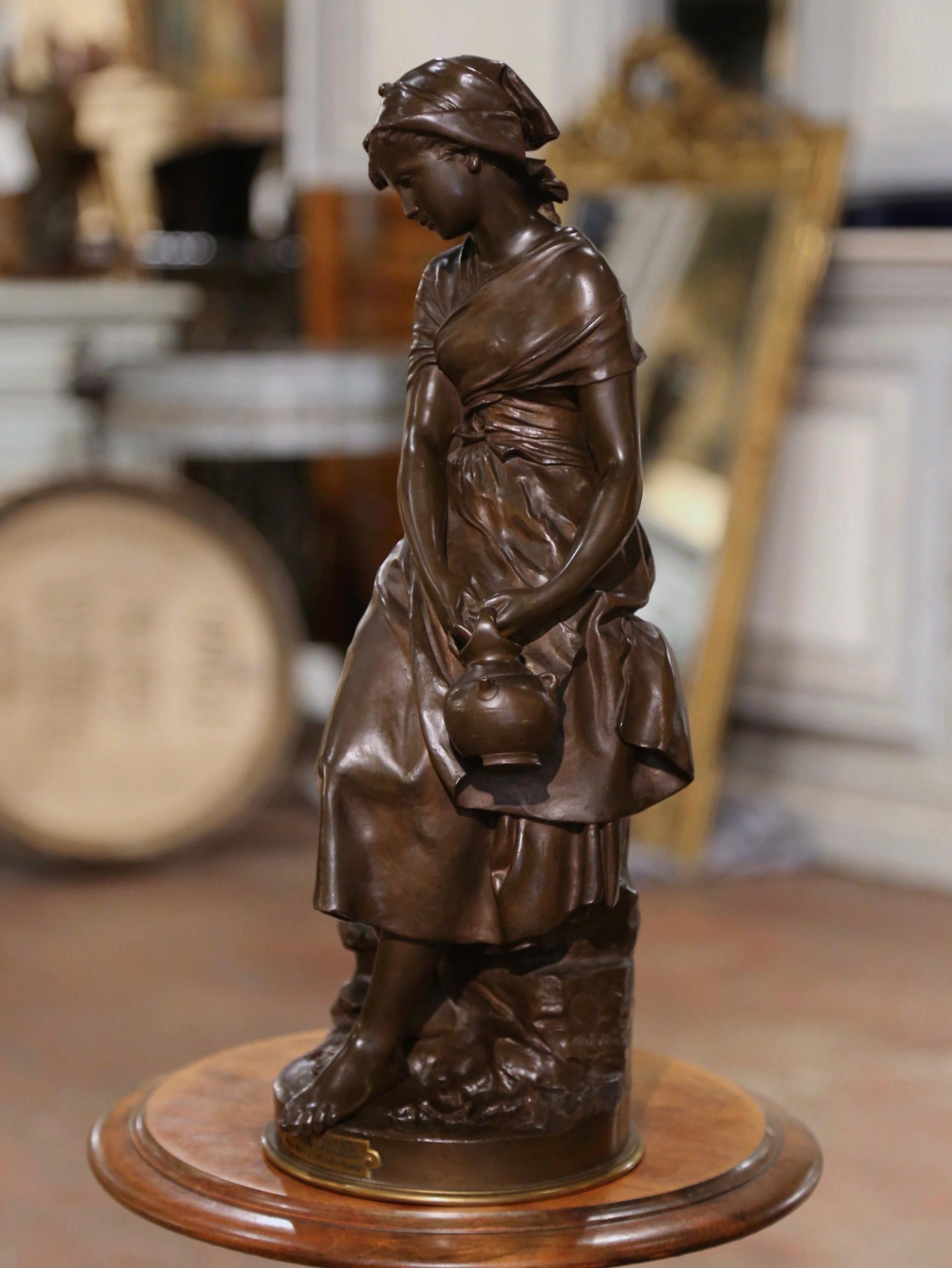 Französische patinierte Bronzestatue „La Cruche Cassee“ aus dem 19. Jahrhundert, signiert M. Moreau, signiert im Angebot 2