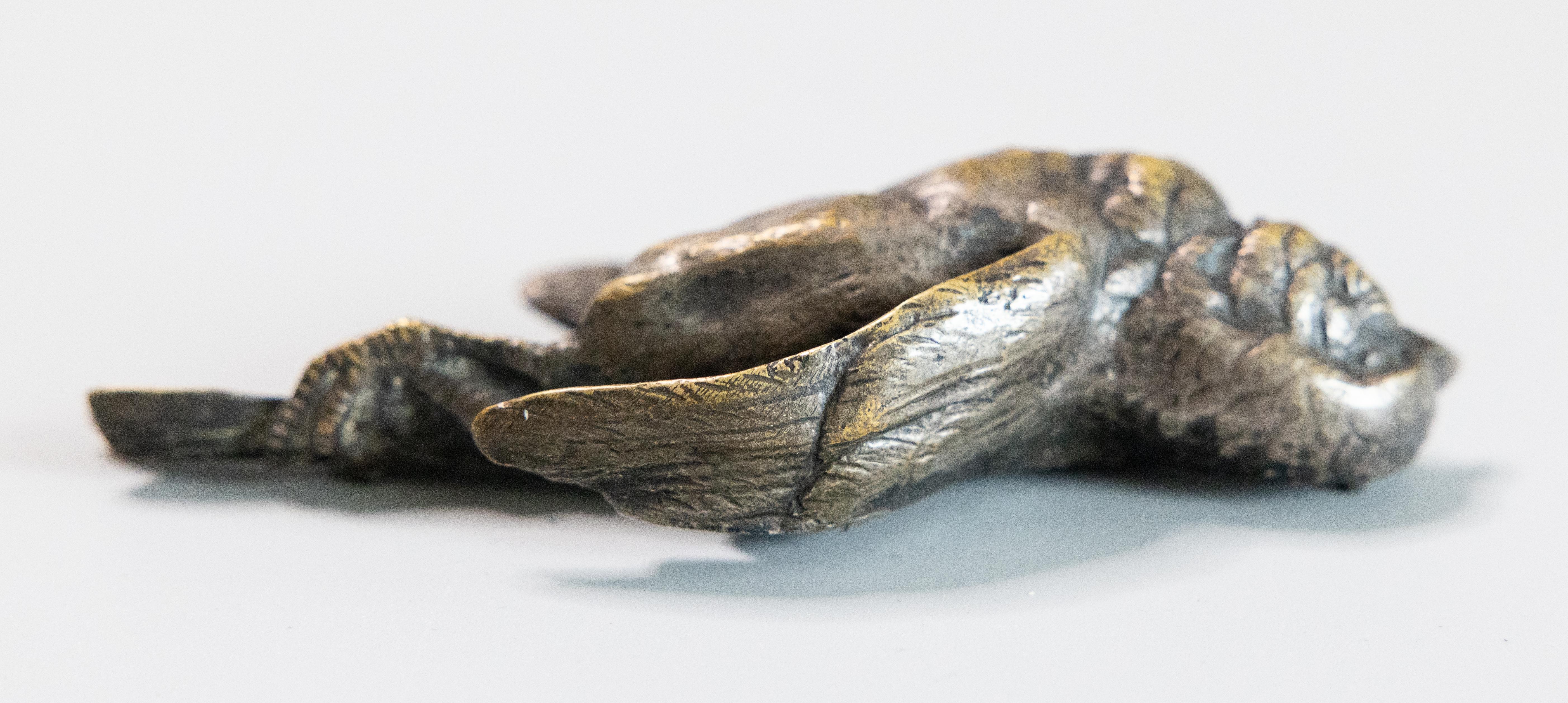 Moulage Oiseau blessé en bronze patiné français du XIXe siècle, d'après Comolera en vente