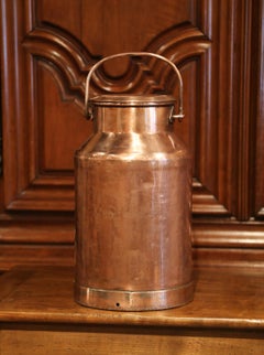 19th Century French Patinated Copper-Plated Milk Container or Umbrella Stand