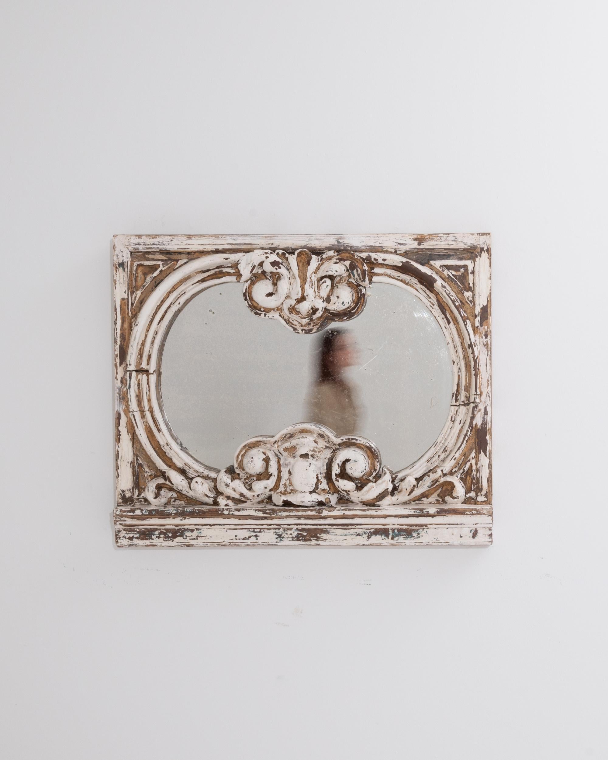 French Provincial 19th Century French Patinated Mirror For Sale