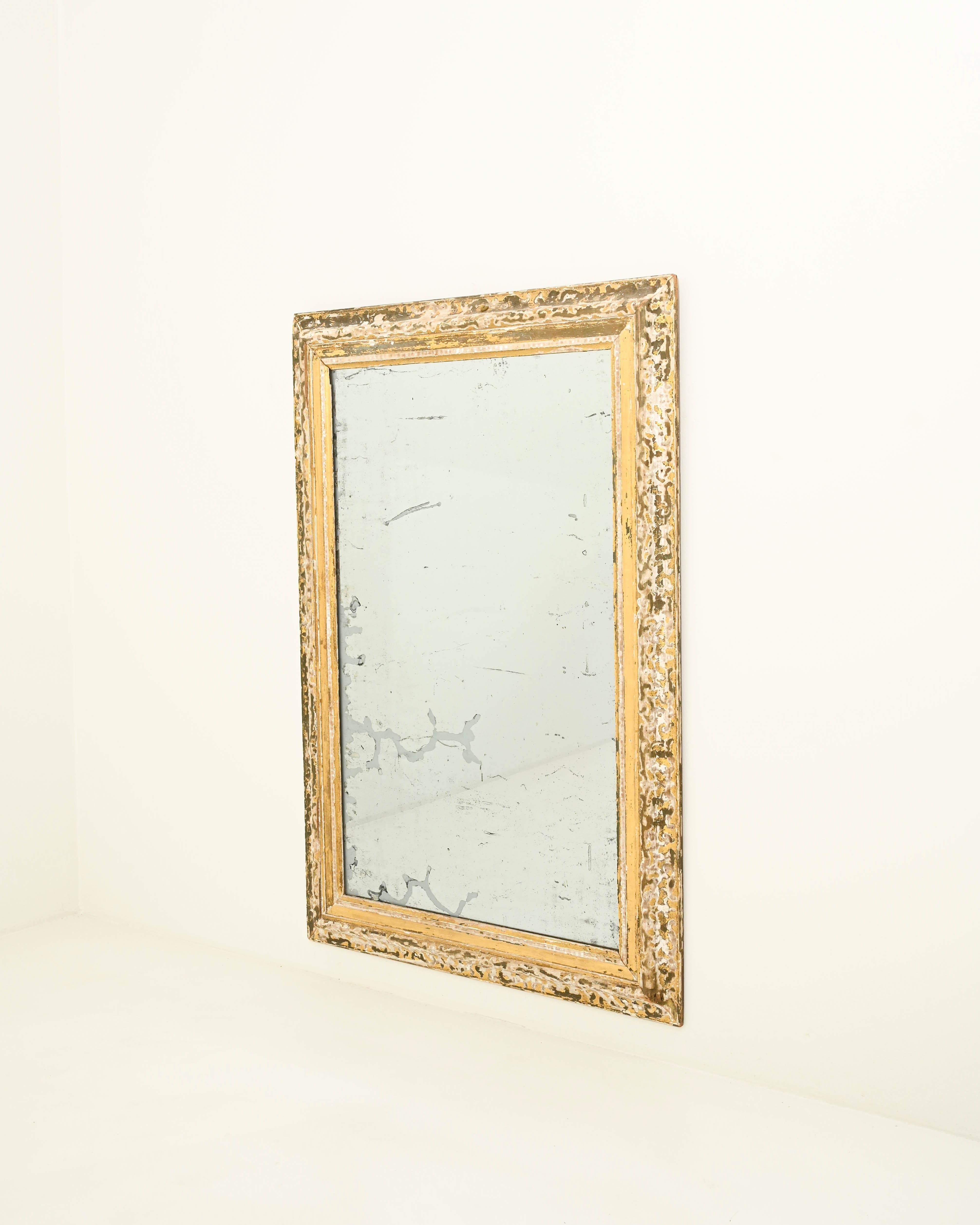 French Provincial 19th Century French Patinated Mirror