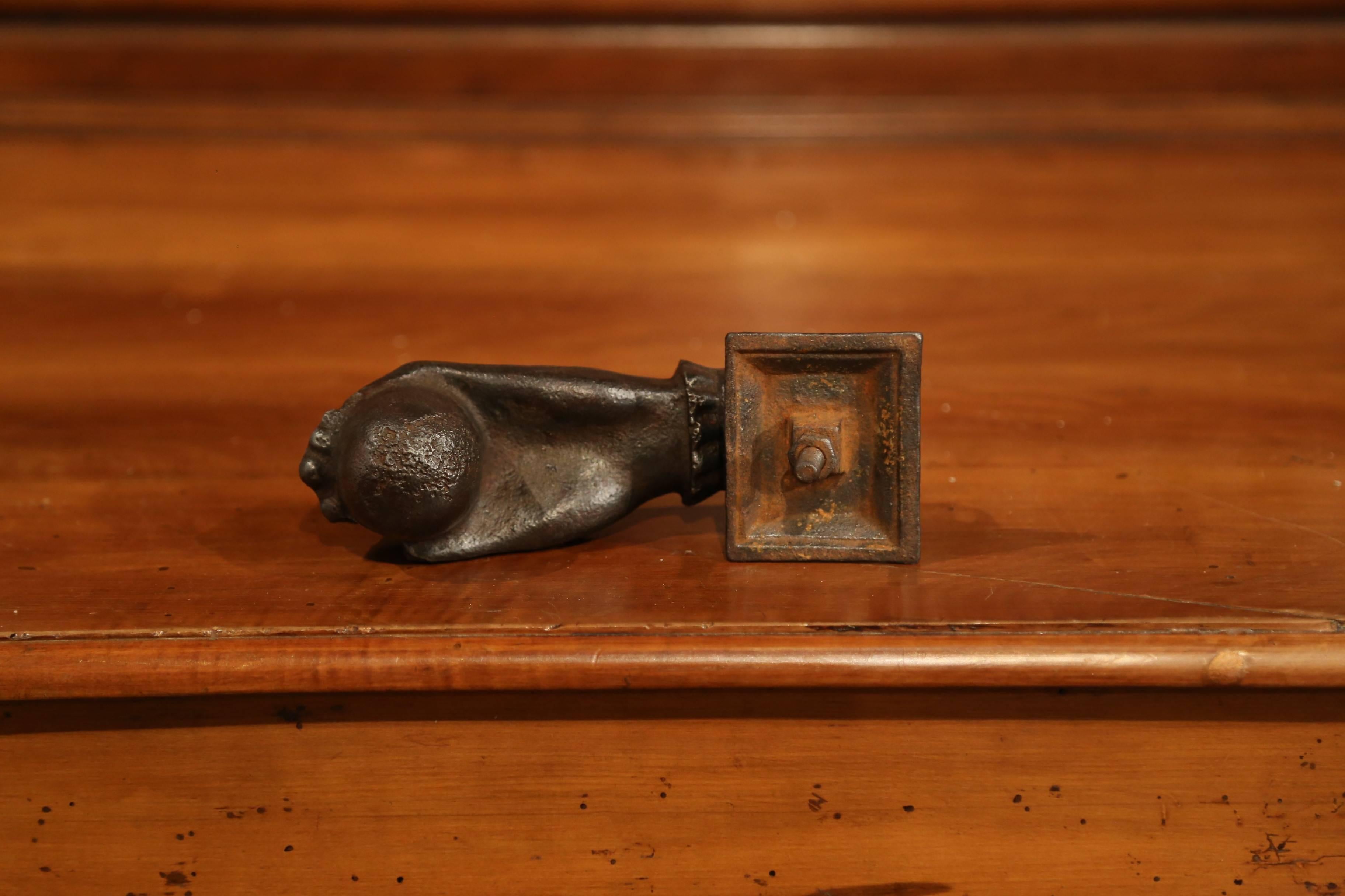 19th Century French Polished Iron Front Door Knocker 1