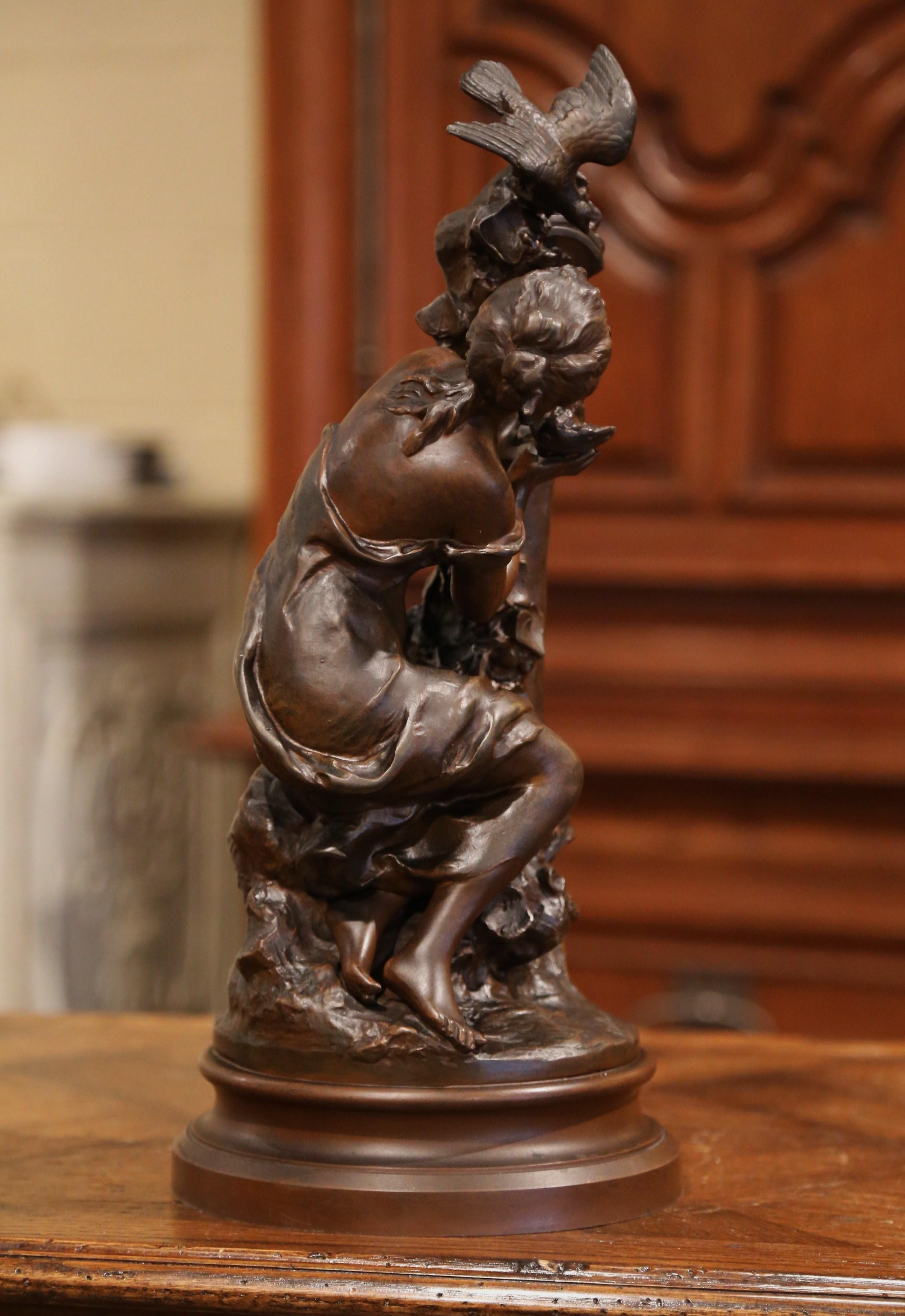 19th Century French Patinated Spelter Sculpture Signed Mathurin Moreau 2