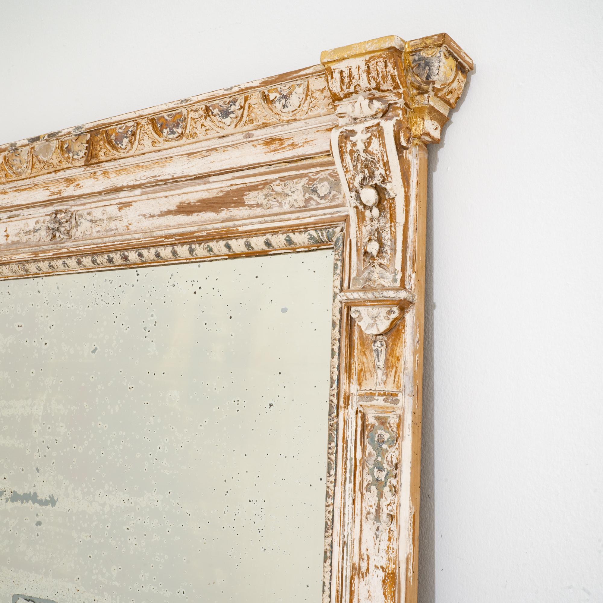 19th Century French Patinated Trumeau Mirror 6