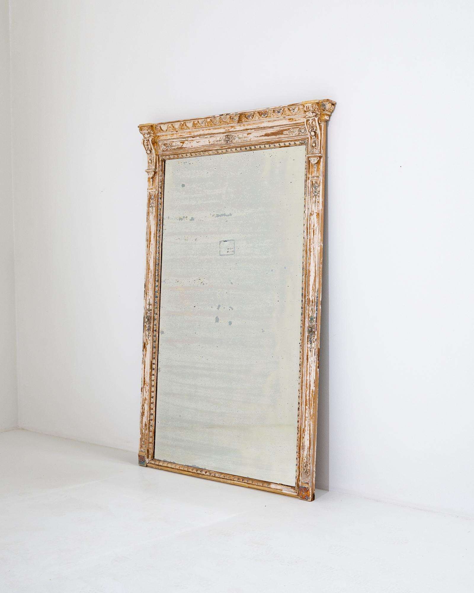 19th Century French Patinated Trumeau Mirror 1