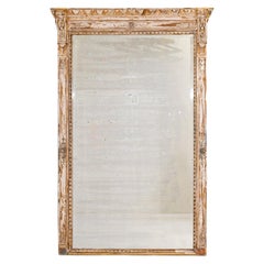 19th Century French Patinated Trumeau Mirror