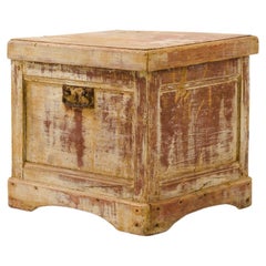 Used 19th Century French Patinated Wooden Trunk