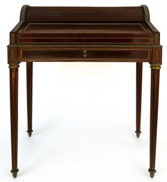19th Century French Paul Sormani Cylinder Writing Desk in Walnut