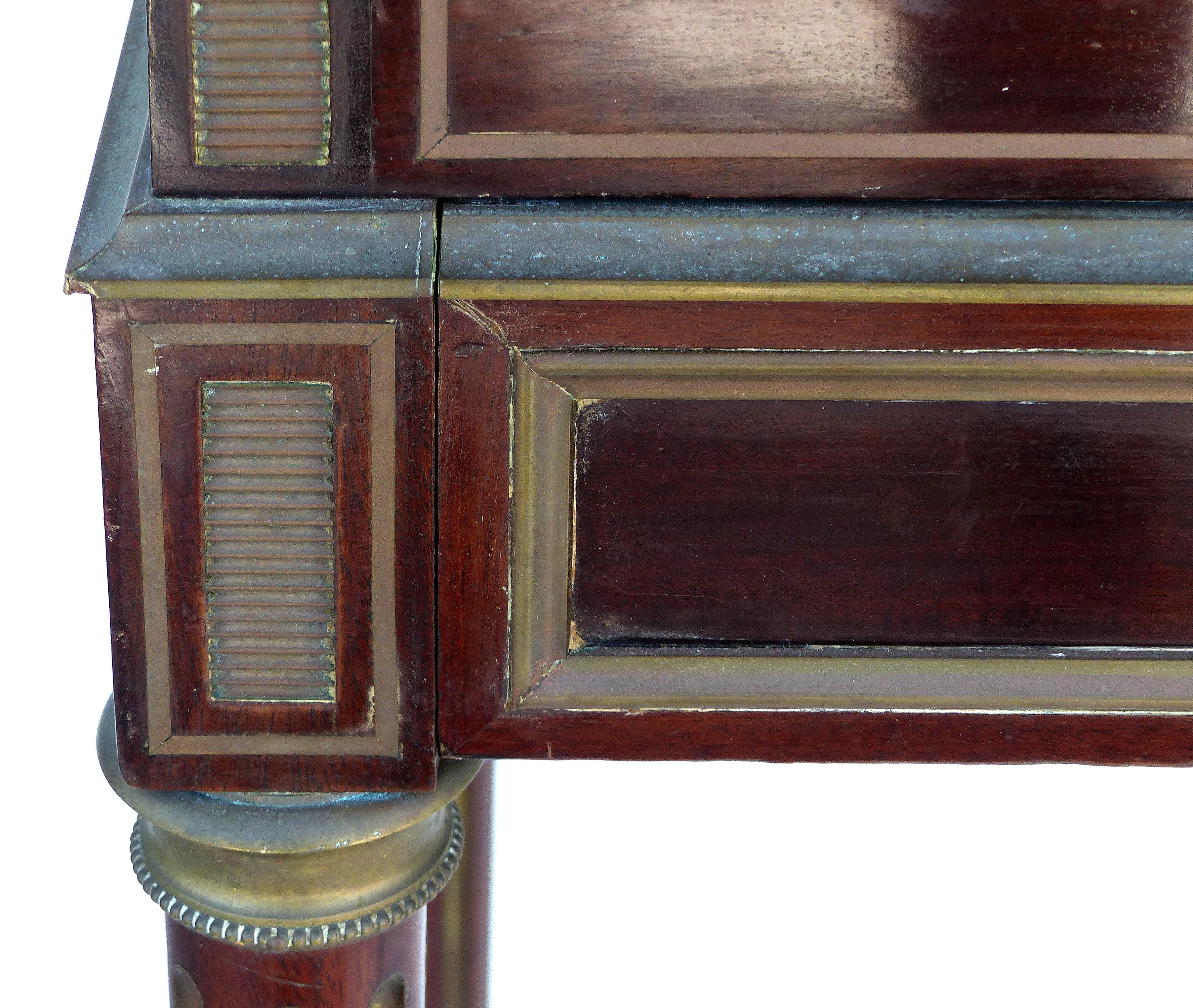 19th Century French Paul Sormani Cylinder Writing Desk in Walnut In Good Condition In Miami, FL