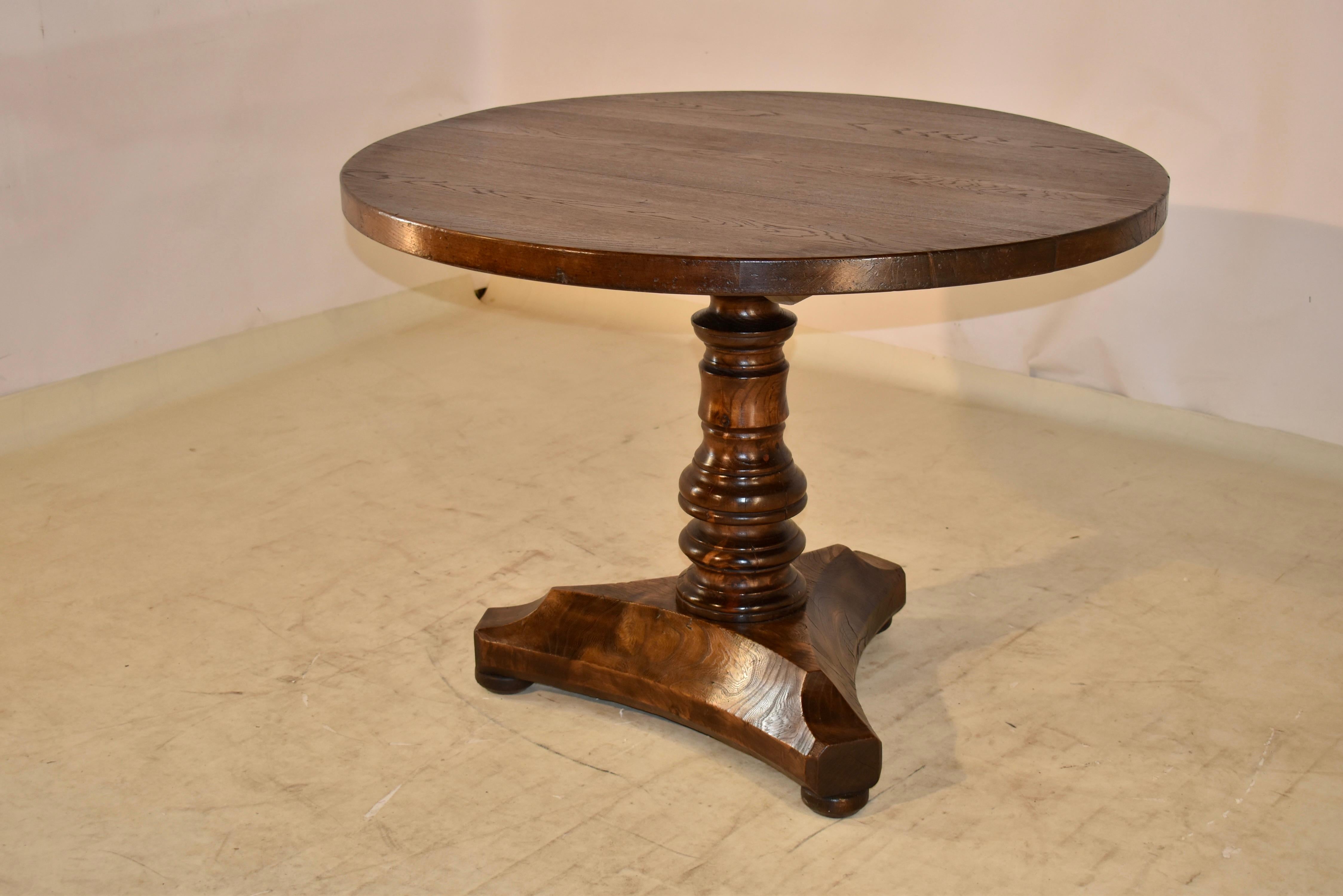 19th Century French Pedestal Table In Good Condition In High Point, NC