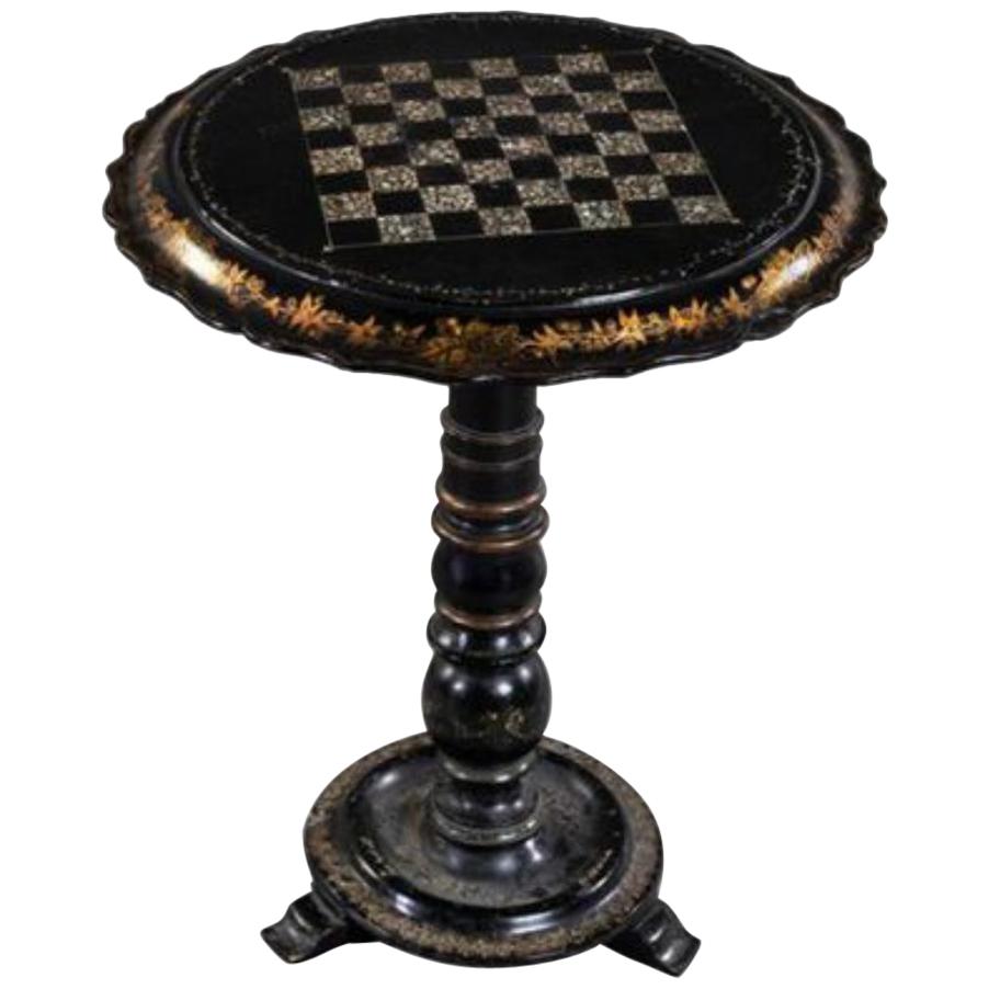 19th Century French Pedestal Table in Papier Mâché, Napoleon III period For Sale