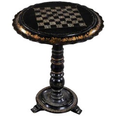 Antique 19th Century French Pedestal Table in Papier Mâché, Napoleon III period