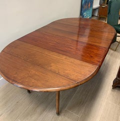 19th Century French Pembroke Dining Table, Wood and Wheels