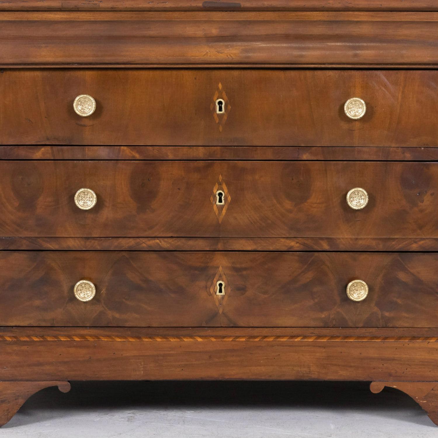 19th Century French Period Louis Philippe Walnut and Fruitwood Parquetry Commode 7