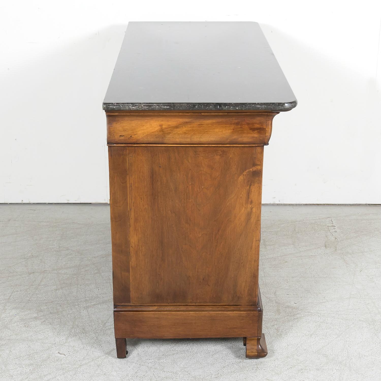 19th Century French Period Louis Philippe Walnut Marble Top Commode  10