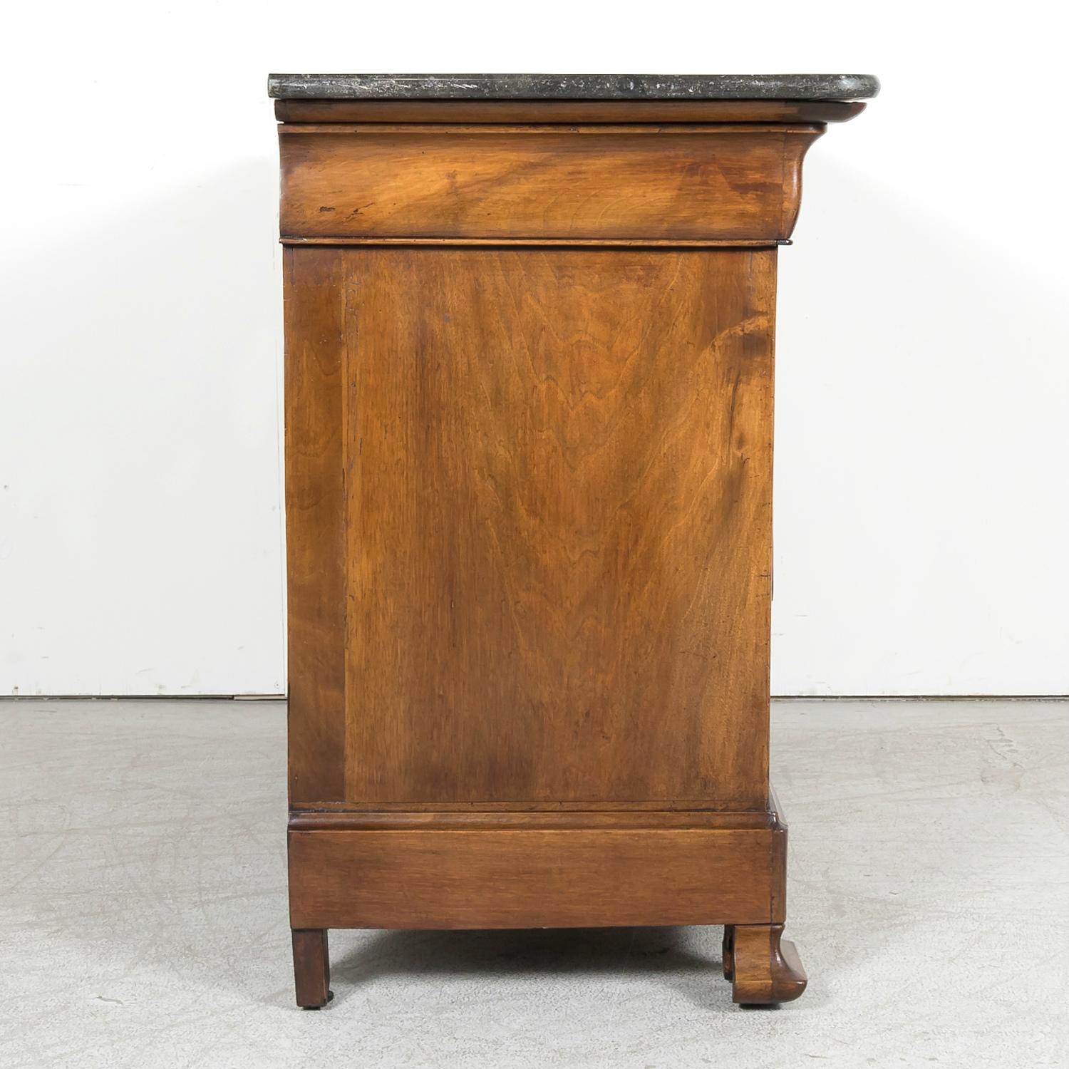 19th Century French Period Louis Philippe Walnut Marble Top Commode 11