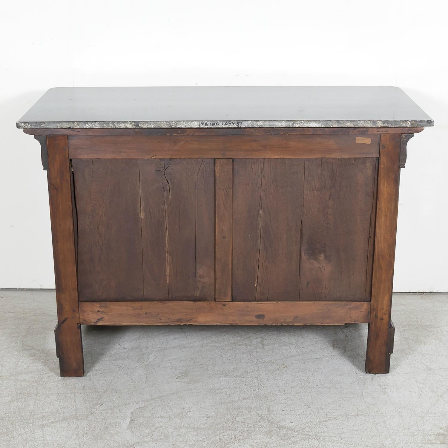 19th Century French Period Louis Philippe Walnut Marble Top Commode  14
