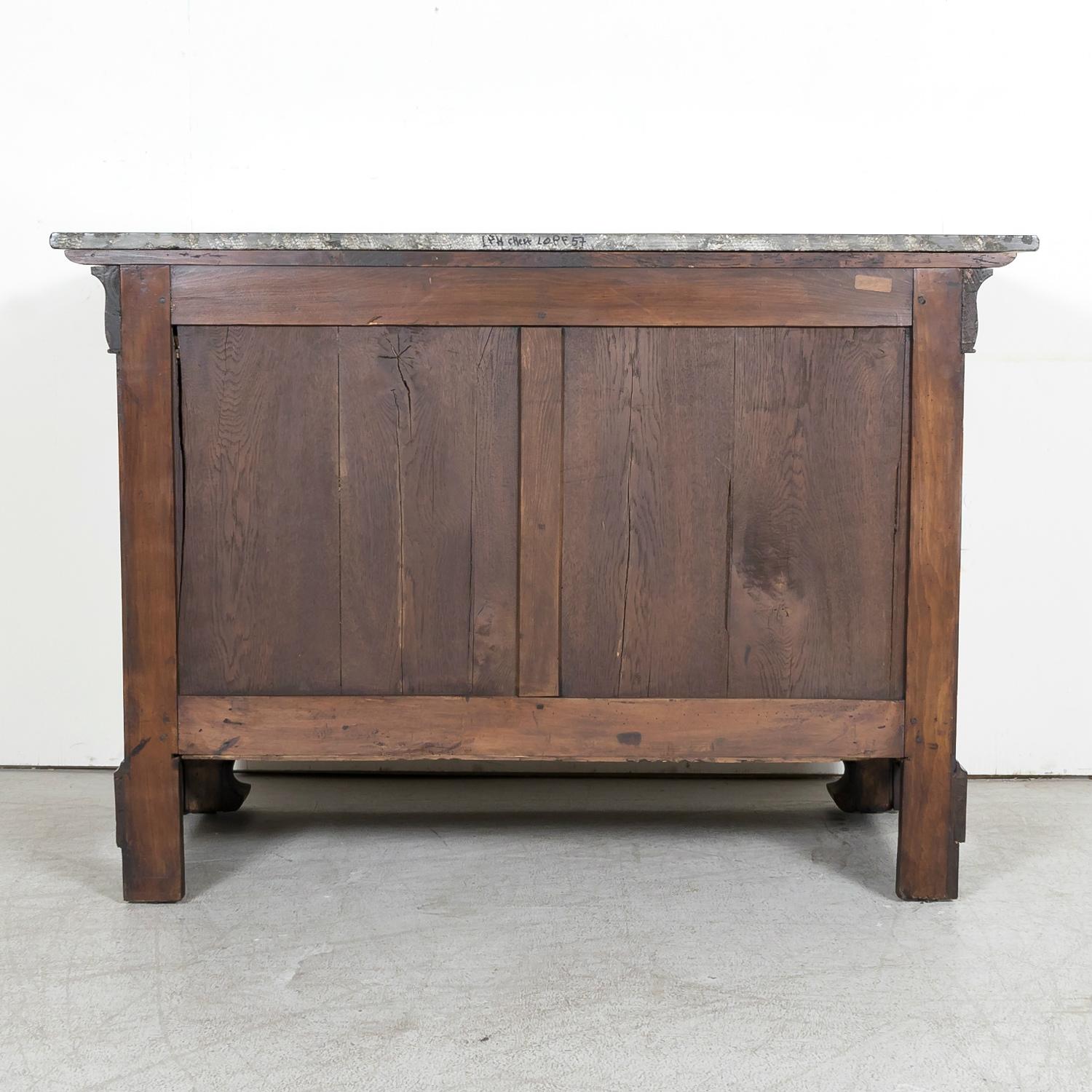 19th Century French Period Louis Philippe Walnut Marble Top Commode  15