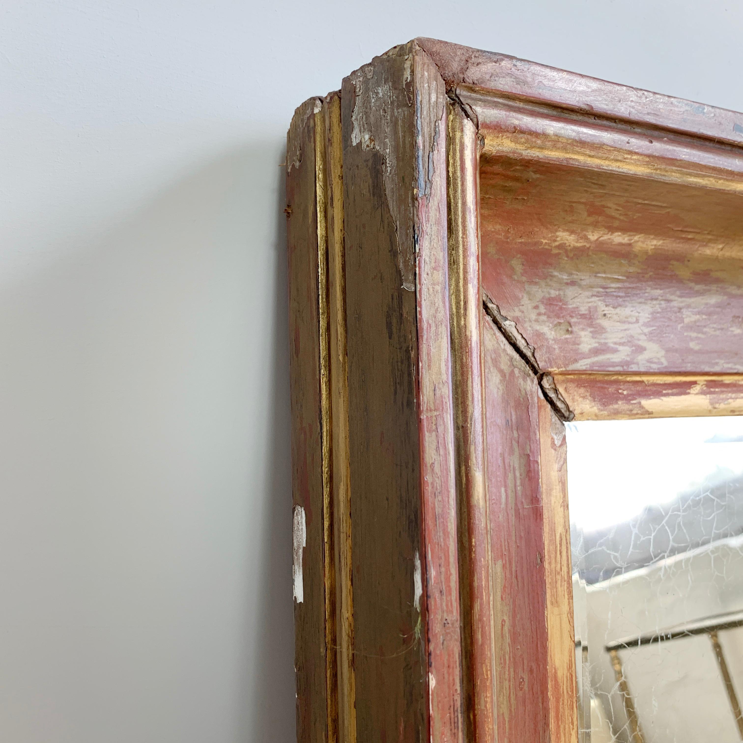 19th Century Gold French Perspective Mirror For Sale 1