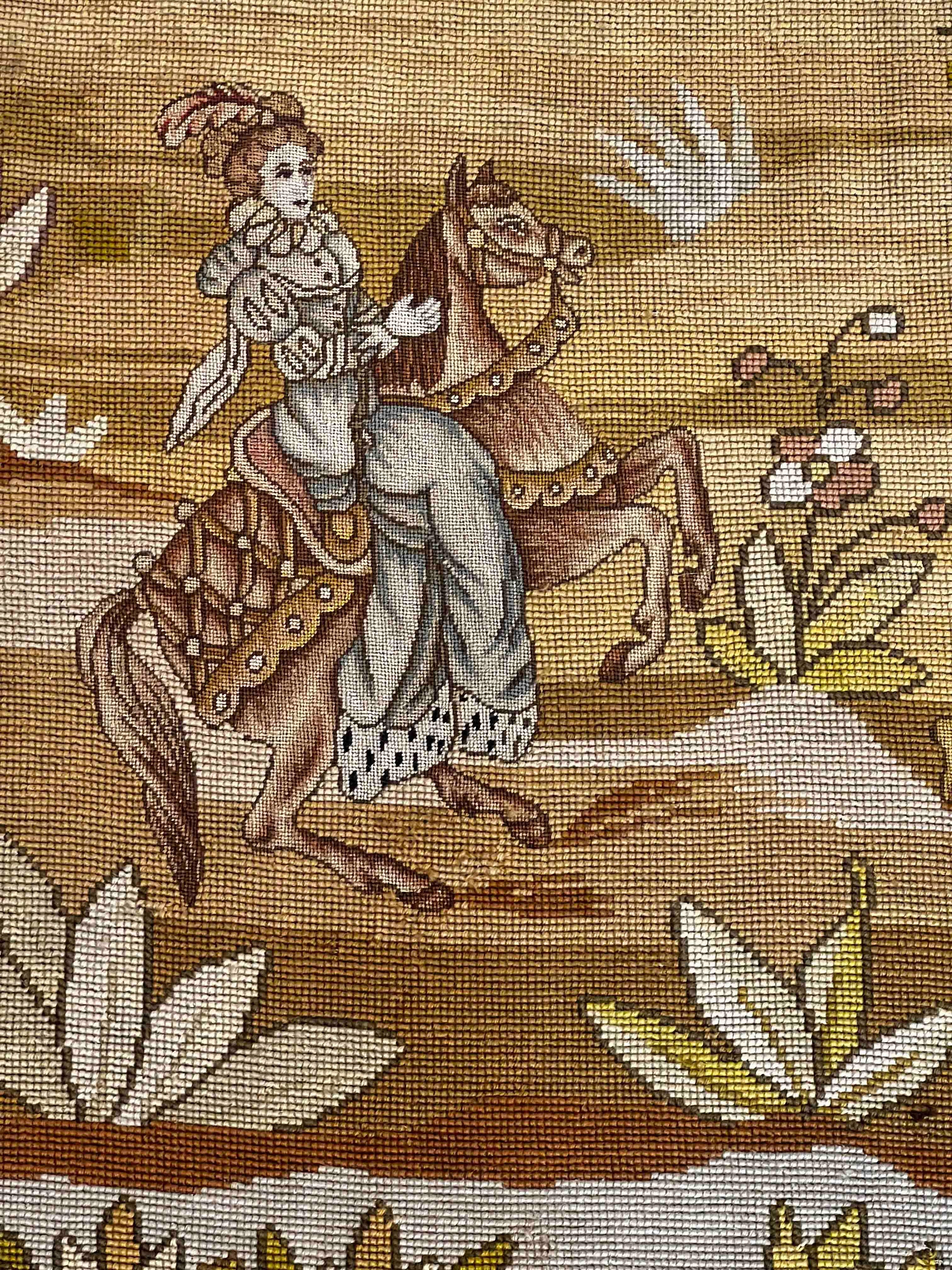 Französischer Petit point-Wandteppich des 19. Jahrhunderts - Nr. 1207 (Handgefertigt) im Angebot