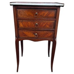 19th Century French Petite 3 Drawer Side Table