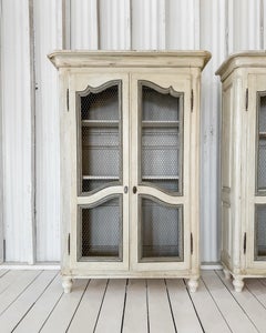 19th Century French Petite Bookcase with Wire Mesh Doors