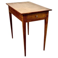 19th Century French Petite Cherrywood Table with Drawer