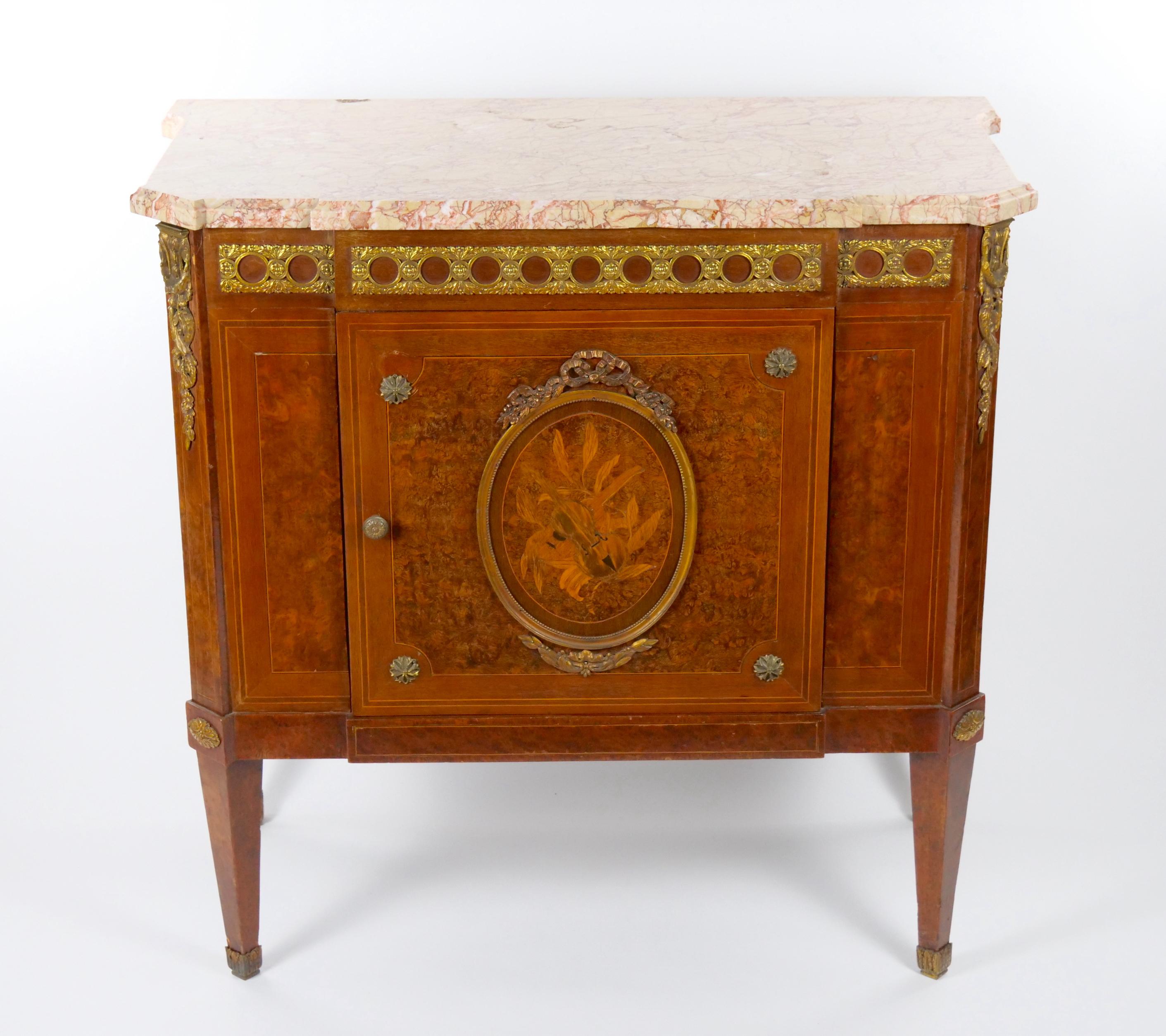 19th Century French Petite Commode Side Cabinet / Louis XVI Style For Sale 11