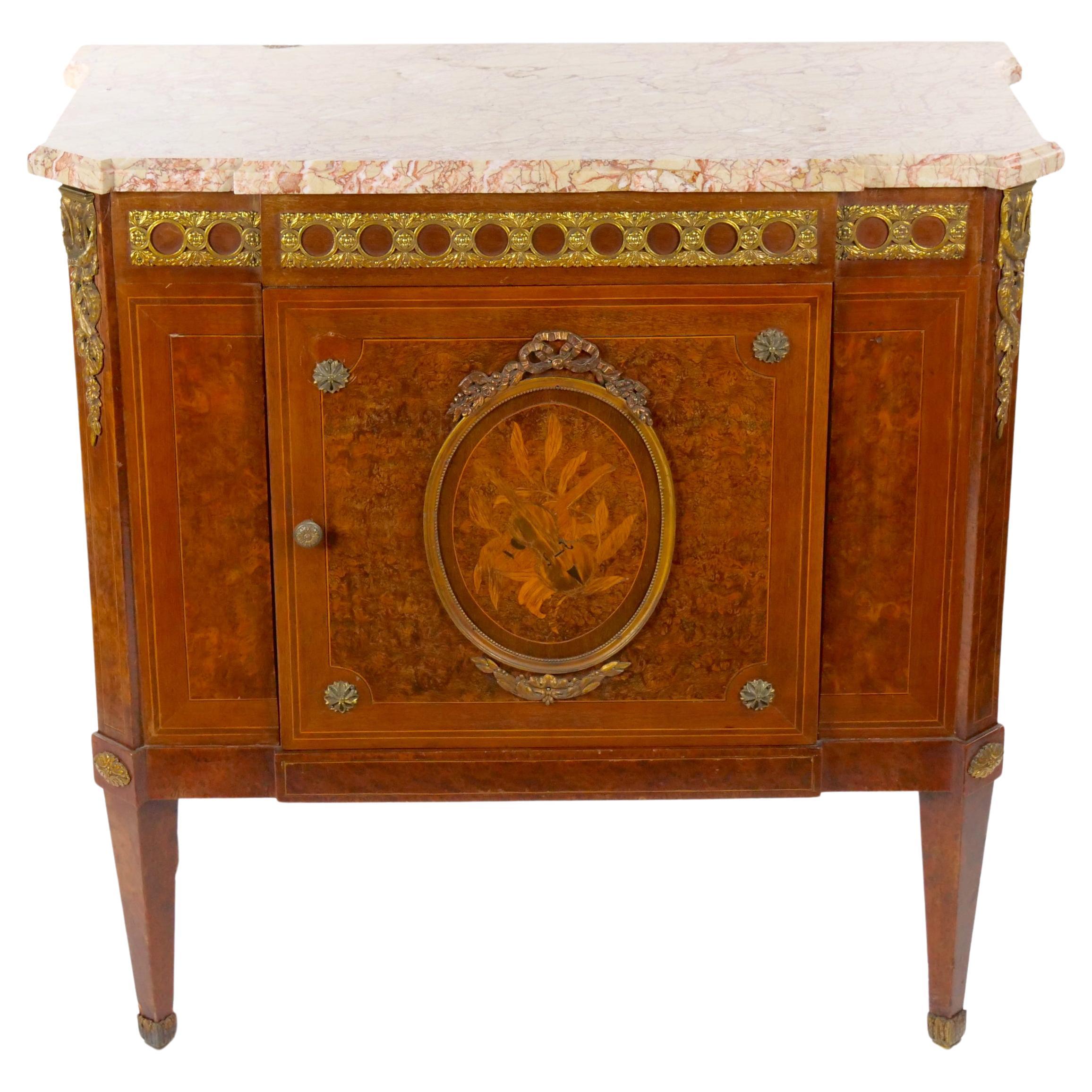 19th Century French Petite Commode Side Cabinet / Louis XVI Style