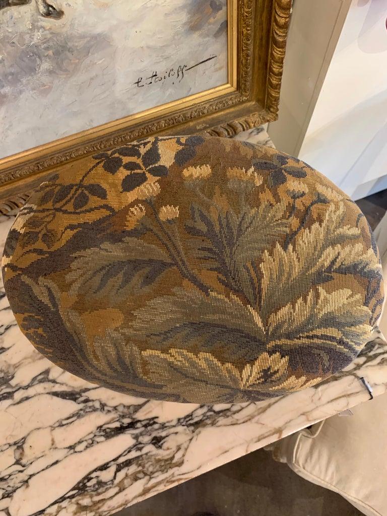Fabric 19th Century French Petite Foot Stool with Aubusson For Sale