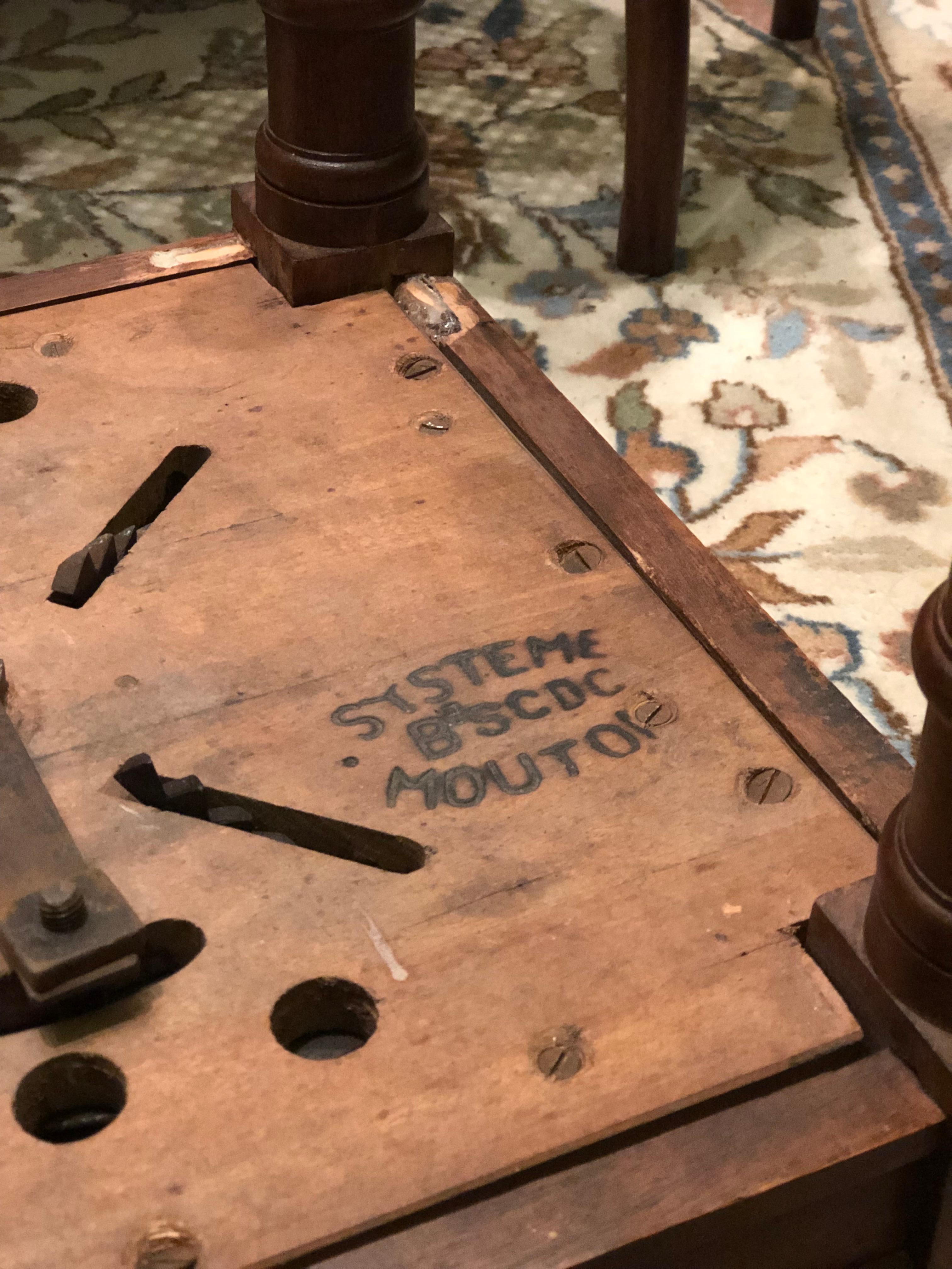 19th Century French Piano Stool with Mouton Reverse System and Silk Top For Sale 3