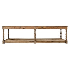 19th Century French Pine and Oak Draper's Table