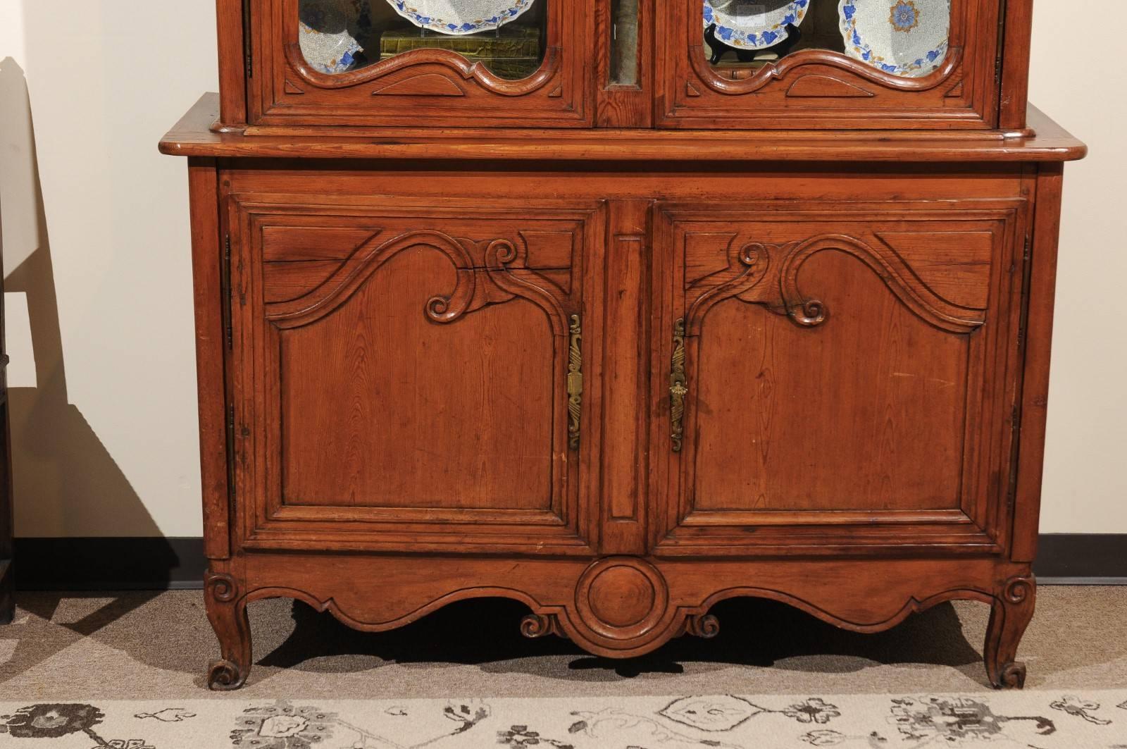 19th Century French Pine Buffet Deux Corps, circa 1820 In Good Condition For Sale In Atlanta, GA