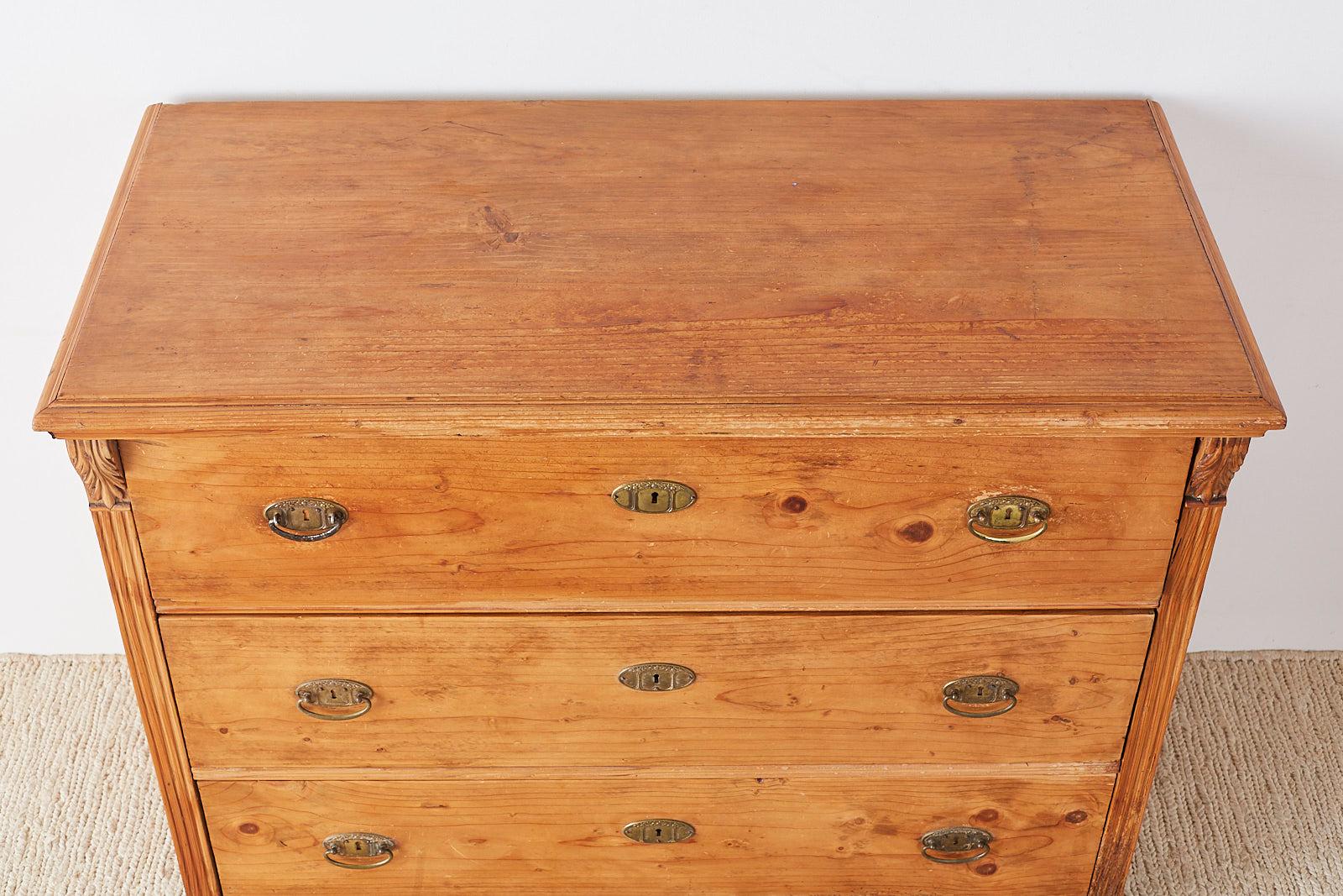 19th Century French Pine Commode Chest of Drawers 5