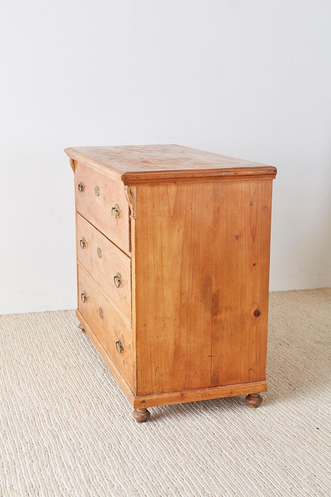 19th Century French Pine Commode Chest of Drawers 6