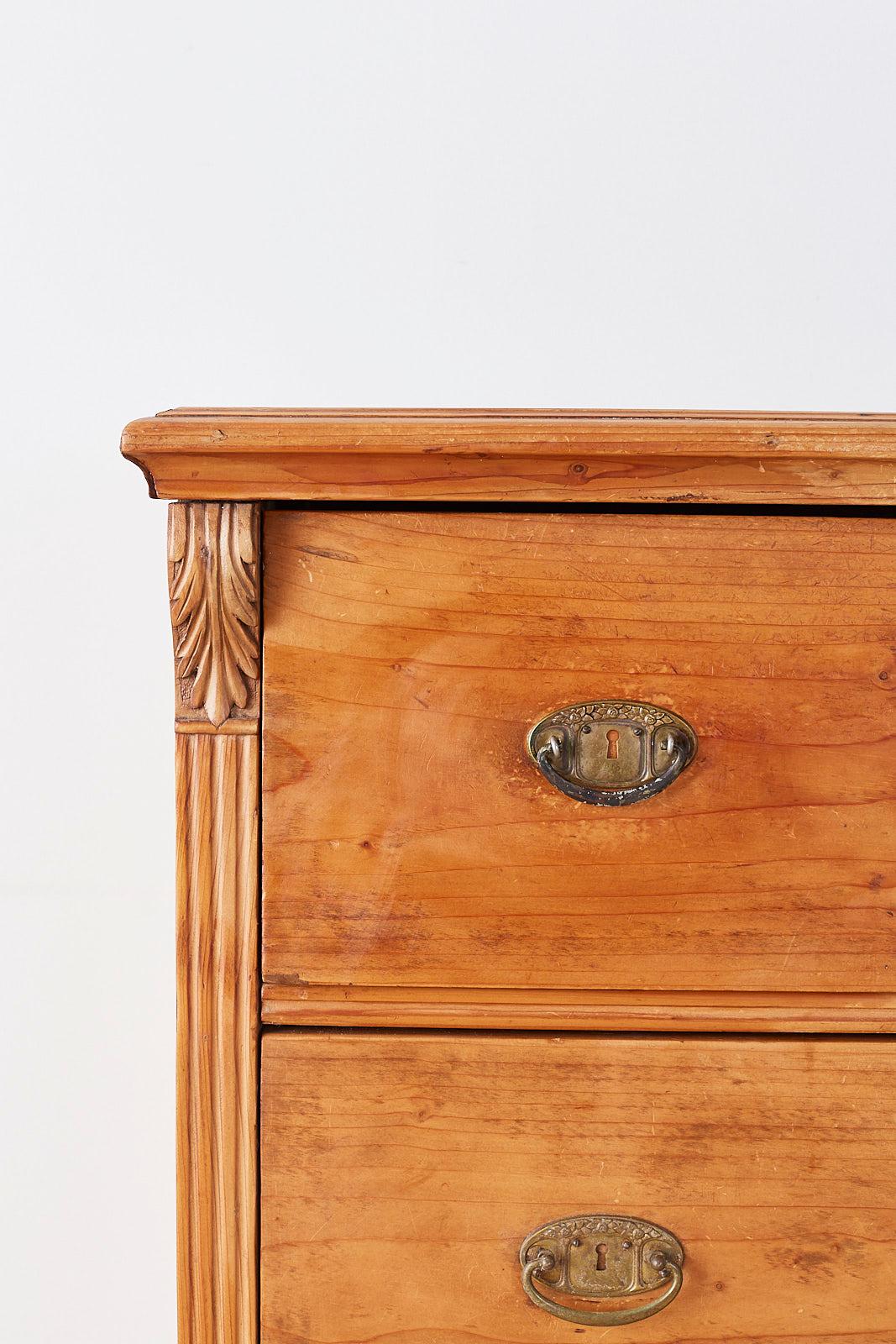 Hand-Crafted 19th Century French Pine Commode Chest of Drawers