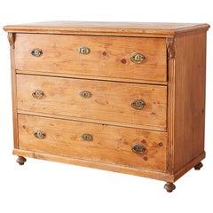 Antique 19th Century French Pine Commode Chest of Drawers