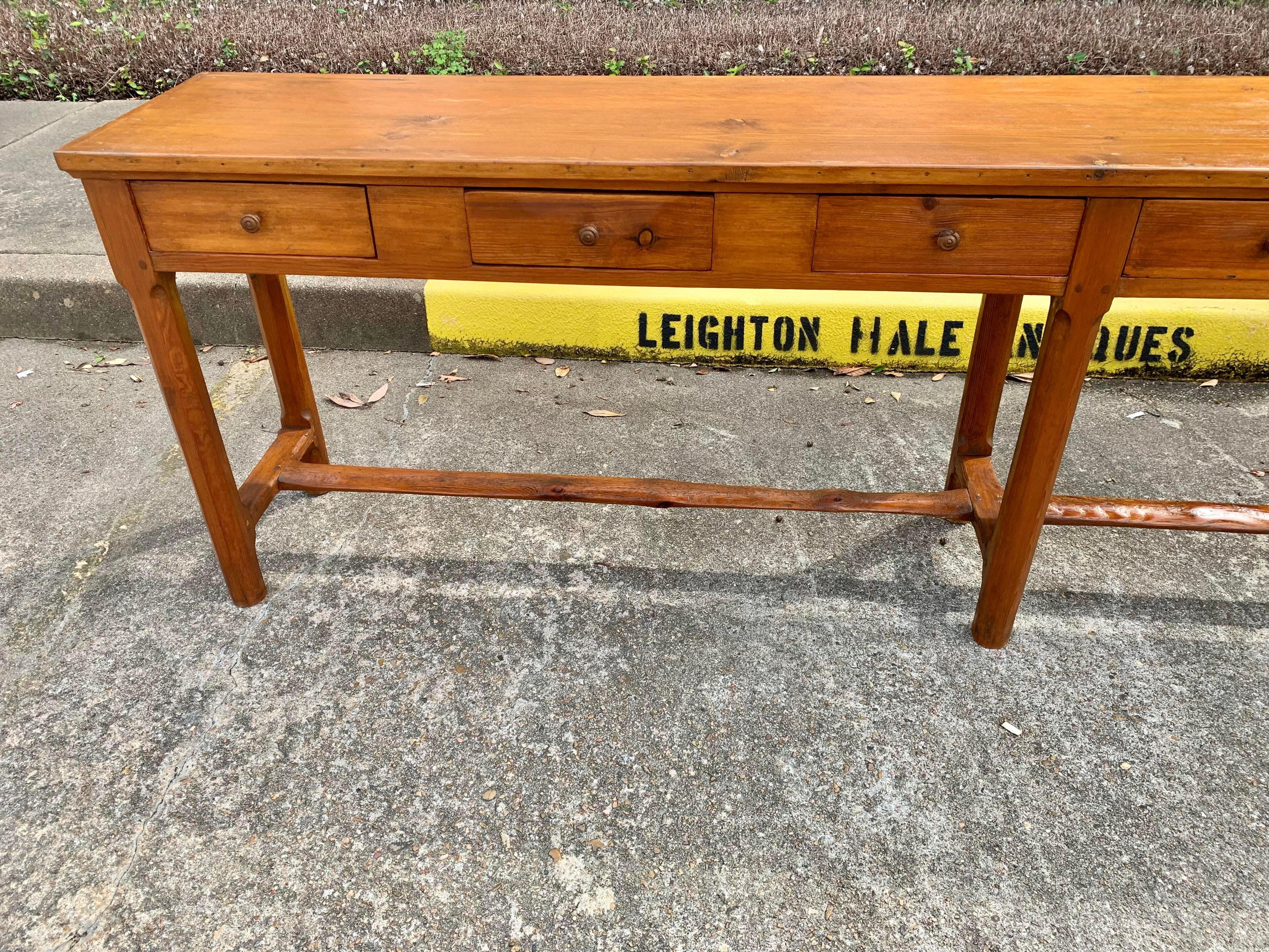 Hand-Crafted 19th Century French Pine Console Table