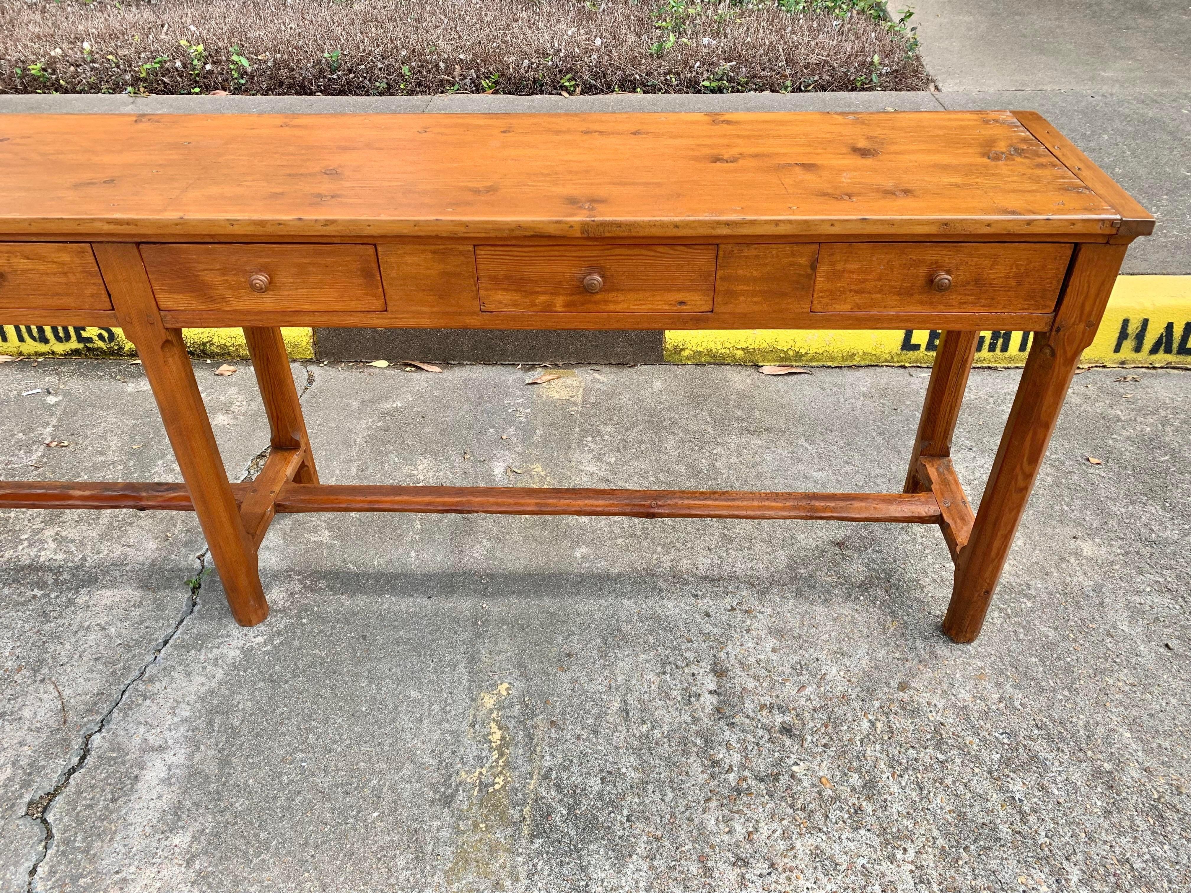 19th Century French Pine Console Table 1