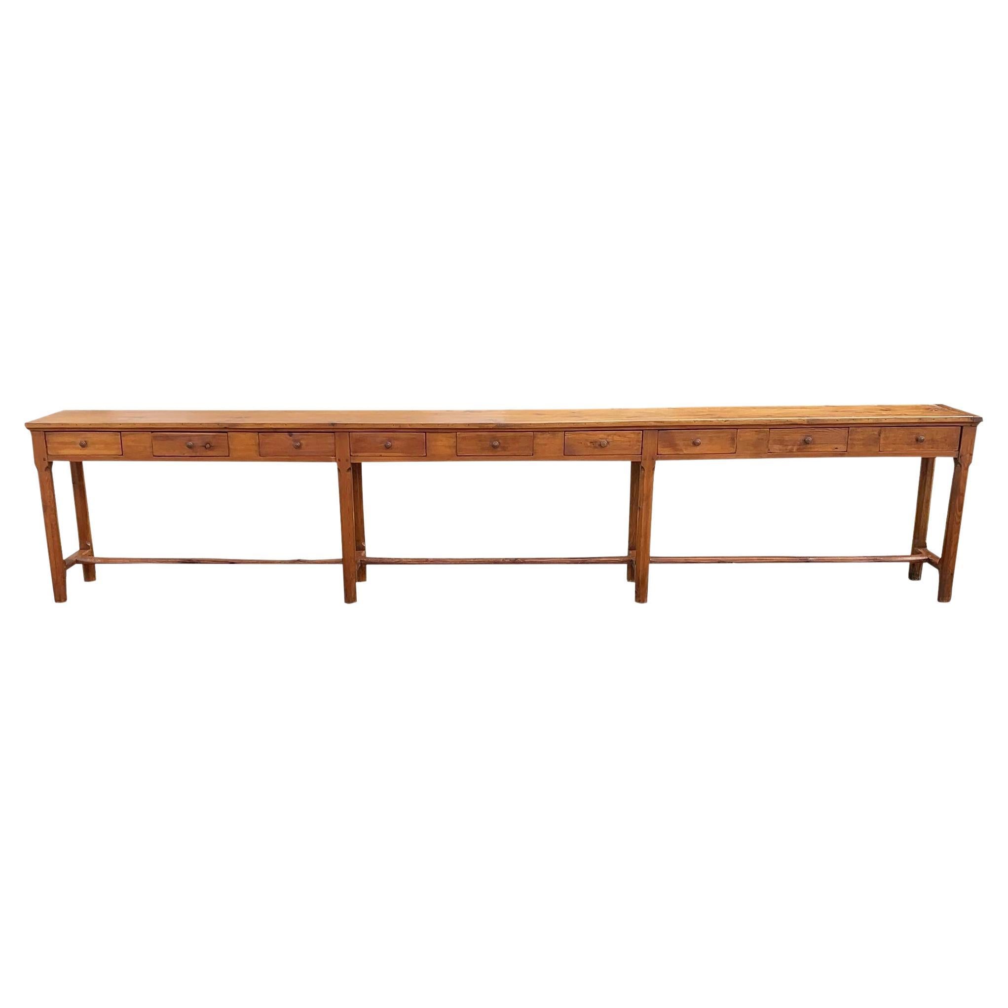 19th Century French Pine Console Table
