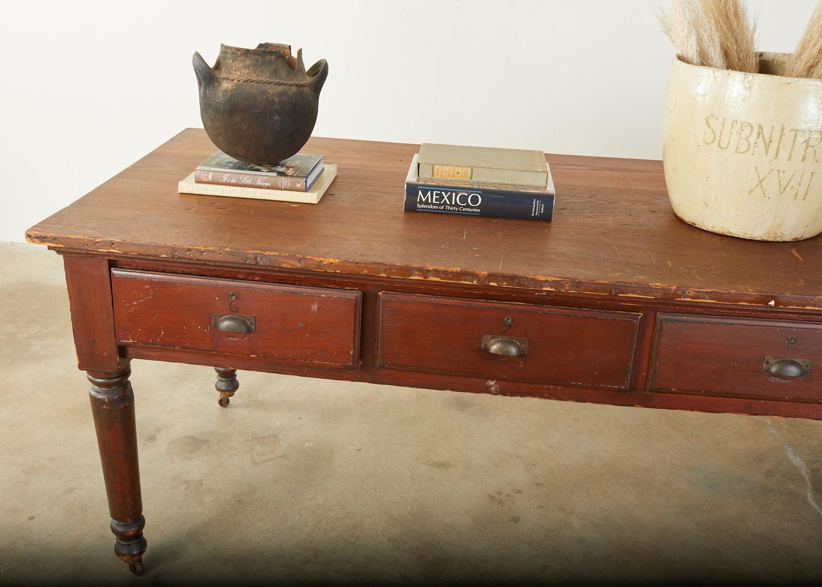 19th Century French Pine Drapers Table Store Display For Sale 4