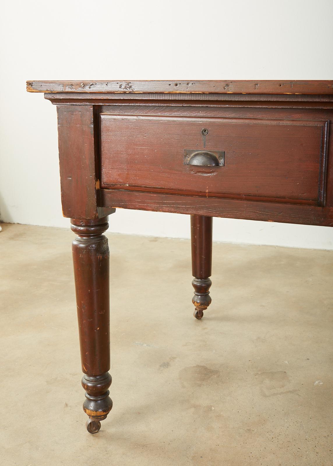 19th Century French Pine Drapers Table Store Display For Sale 9