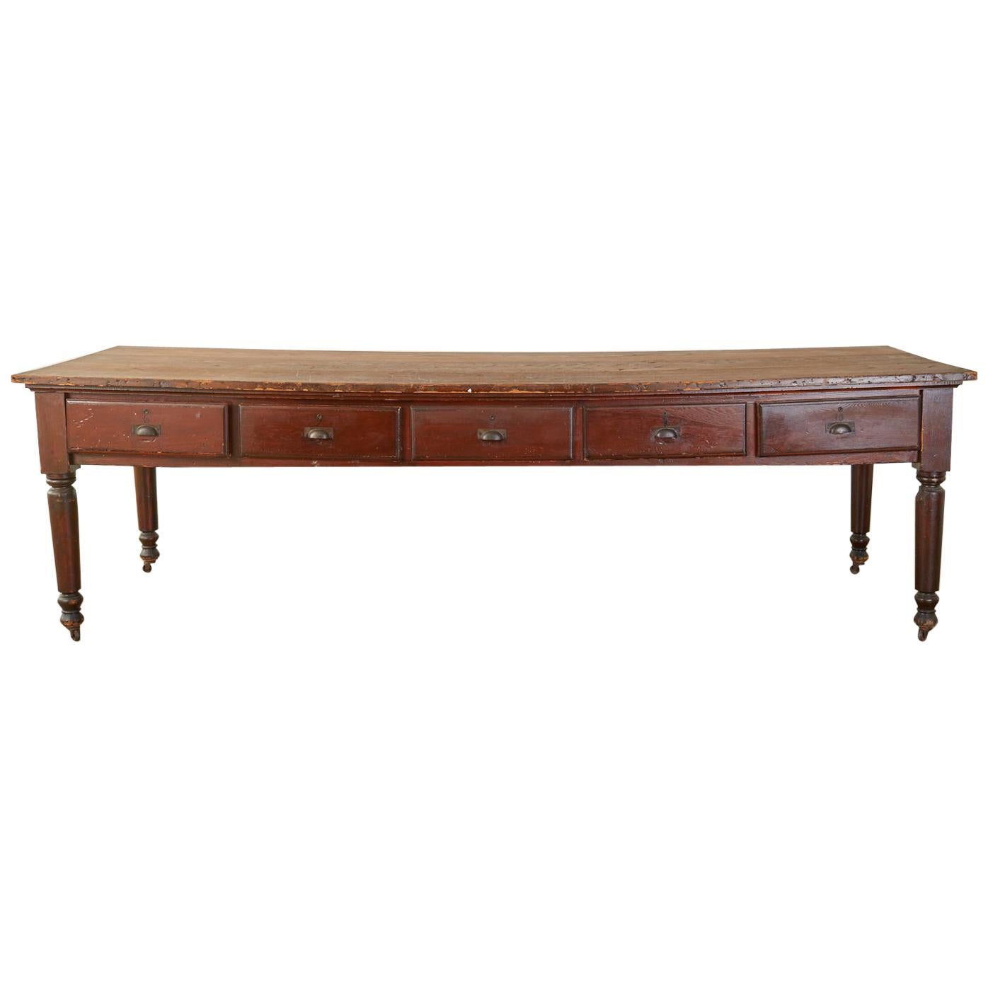 19th Century French Pine Drapers Table Store Display